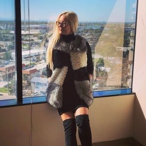 Mid length faux vest